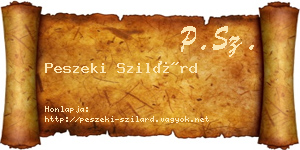Peszeki Szilárd névjegykártya